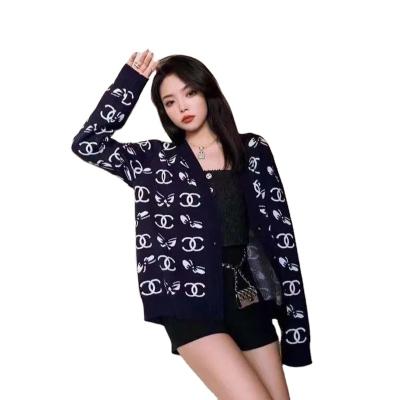 China Foreign trade celebrity fan manyin butterfly temperament loose V-neck cardigan coat thin knitted sweater Anti-wrinkle for sale