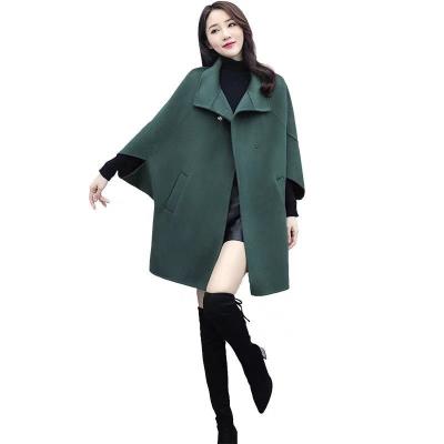 China Anti-wrinkle Amazon women's autumn and winter loose middle new large and long wool coat women's vest coat woolen coat for sale