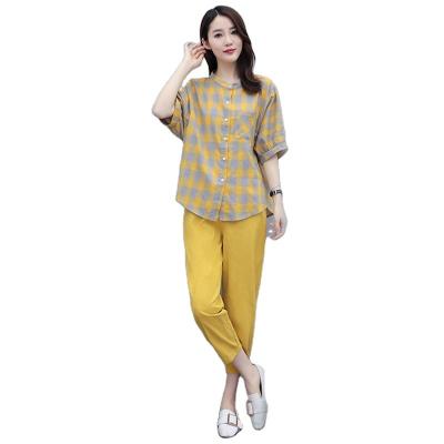 China Hot Selling QUICK DRY Plaid Checks Printed Ladies Clothing Women Shirt for sale