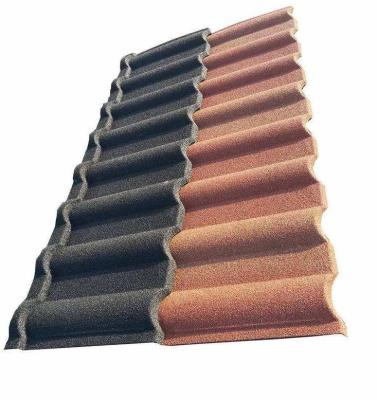 China Modern Regular Colored Coated Stone Roof Tile Stone Color Metal Coated Roofing Tile for sale