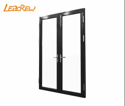 China Front Pivot Door Modern Entry Luxury Exterior Black Security Door Stainless Steel Heat Insulation Design Aluminum Casement Door for sale