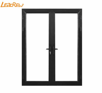 China French Door Double Standard Aluminum Swing Door Anti-theft Casement Commercial Glass Aluminum Door for sale