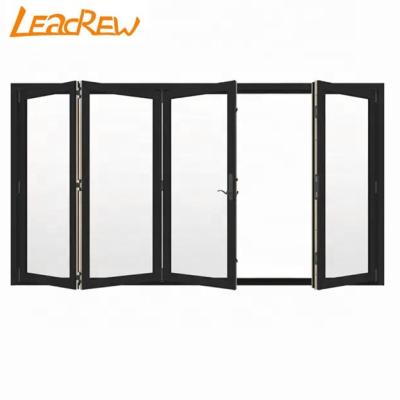 China Hot Selling Waterproof Customized Waterproof Exterior Aluminum Glass Bifold Patio Door Aluminum Sliding Bi Fold Door for sale