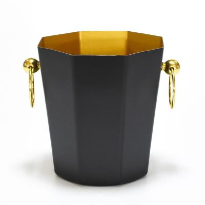 China 2022 Sustainable High Quality Stainless Steel Ice Bucket Copper With Handles Wine And Beer Party Cooler Ice Bucket for sale