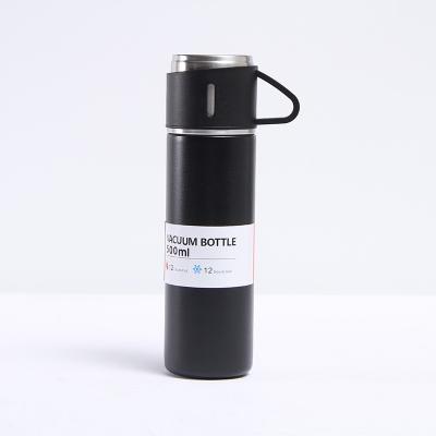 China Double Wall Eco-Friendly Sustainable Logo Custom Water Bottle 500ml With Cup Drink Sport Stainless Steel Vacuum Insulated Water Bottle for sale