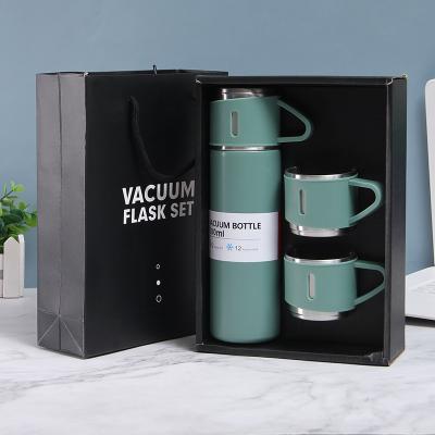 China WITH LID Wall Mounted Water Bottle Stainless Steel Double Flask Sports Bottle With Handle Cups Hot Water Bottles Set for sale