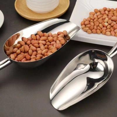 China Wholesale Viable kichen Hot Selling Barware Ice Scoop Scoop Ice Bucket Stainless Steel Ice Cube Scoop Accessories Bar Tool for sale