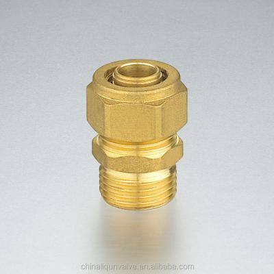 China Air Duct Brass Pipe Brass Quick Coupler Reducing Connector PEX Fittings for sale