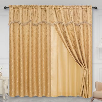 China Luxury curtain in American style jacquard curtain stock manufacturer for sale