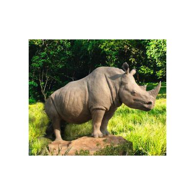 China Modern professional design statue customization service rhinoceros sculpture and animal sculpture for theme park sculpture for sale