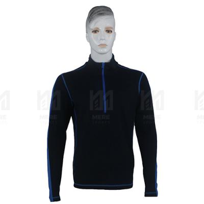 China Anti-wrinkle 1/4 Quarter Zip Wholesale Merino Wool Shirt Custom Made Merino T Shirt Blank Stand Neck Long Sleeve Shirt for sale