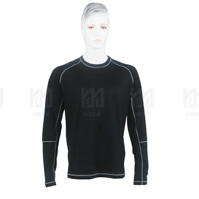 China Custom Made T-Shirts Men's OEM Wool Anti-wrinkle Merino 100% Low Plain Black Crewneck Logo Shirt Knitted Pullover Sports Clothing for sale