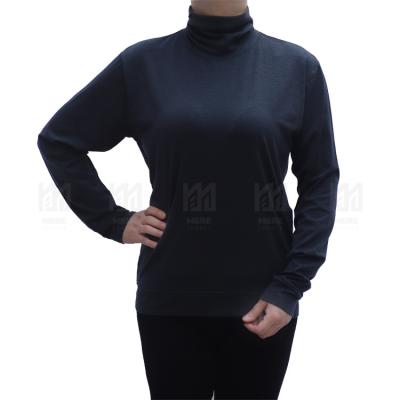 China Wholesale New Merino Wool Anti-Wrinkle Thermal Single Neck High Quality Turtle Neck 100% Long Sleeve Women's T-shirt For Women Girls for sale