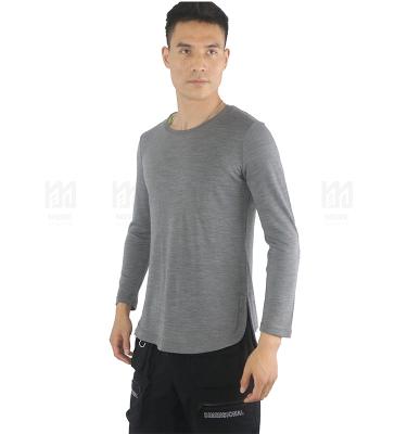 China Anti-Wrinkle OEM Custom Mens Merino Wool Plain Crewneck Knitted Sweaters Long Sleeve T-shirt Sports Pullover For Man for sale