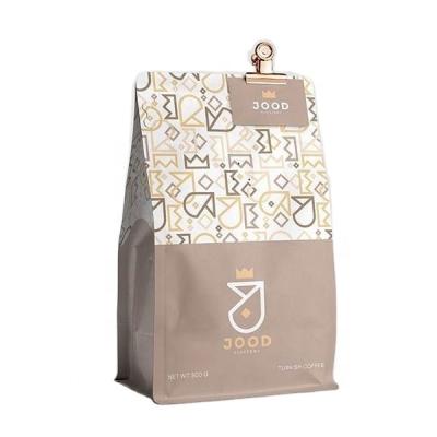 China 500g Zipper Top Flat Bottom Bag Moisture Proof Coffee Packaging Supplies For Beans for sale