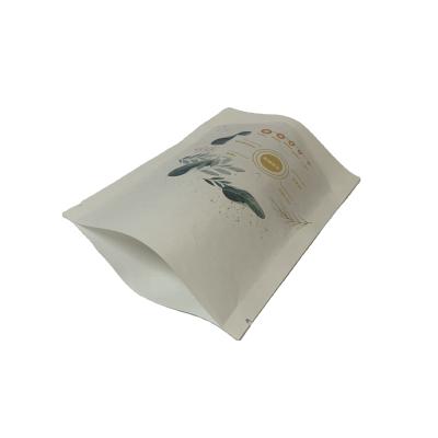 China BIODEGRADABLE Custom Printed White Kraft Paper Zip Lock Stand Up Pouch Biodegradable Plastic Bags for sale