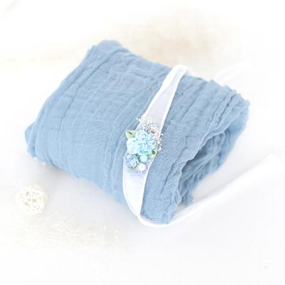 China Wearable Blue Dyed Newborn Prop Photography Stretch 5pcs/lot Wrap 90x150cm Gauze Wrap Newborn Tank Top for sale