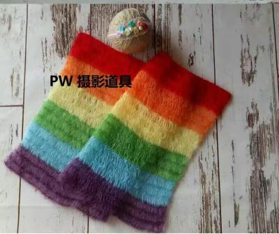 China Crochet Newborn Baby Wrap Rainbow Mohair Anti-pilling Diaper Photography Props Newborn Props for sale