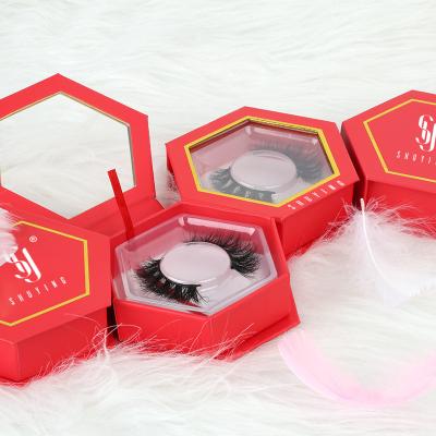 China 25-30 Times SY SHUYING Hot Sale 3d Hexagon Silk Lashes Luxury Custom Packaging Case For Eye Eco Friendly Personalized High Quality Lashes for sale