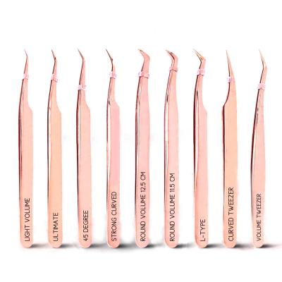 China Manufacturer Eyelash Tweezer Tweezers For Eyelash Extension Bamboo/Stainless Steel 40-45 Sharp And Round Eagle Tweezer Extensions Lashes Tweezer for sale