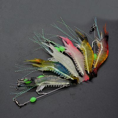 China Soft Plastic Saltwater Fishing Shrimp Lures Colorful Artificial Baits for sale