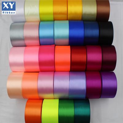 China Factory Sustainable Decoration Solid Colored Polyester Satin Ribbon for sale