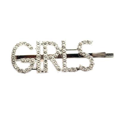 China Custom Plated Fashion Letter Clips Metal Alloy Letter Hairpins for sale