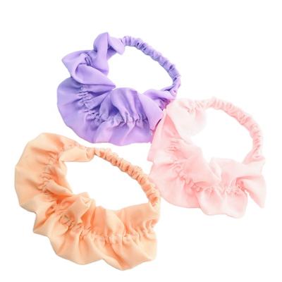 China New Design Popular Women Girls Amazon Cheap Elastic Chiffon Head Wide Champagne Purple Wrap for sale