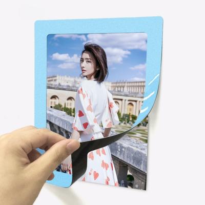 China Design Washable Promotional Soft Fridge OEM Gift Photo Frame Magnetic Photo Magnet Frame Without PVC Coating for sale