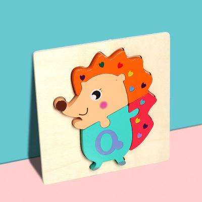 China DIY TOY Custom High Quality Wooden 3D Puzzle Cartoon Learning Educational Jigsaw Baby Game Toys for sale