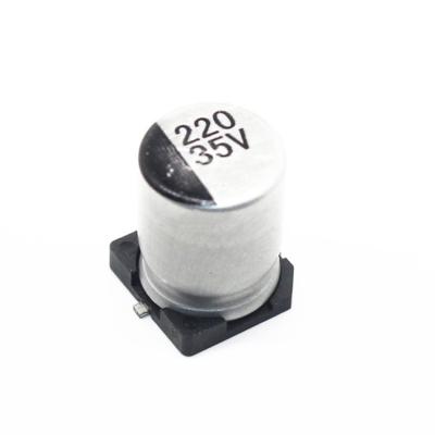 China Standard Chip Capacitor 35V220UF Volume 8*10.2mm Aluminum Electrolytic Capacitor 220uf/35v for sale