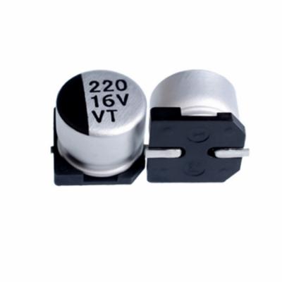 China Standard 16V220UF Patch Aluminum Electrolytic Capacitor Volume 6.3*7.7MM for sale