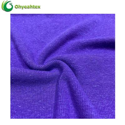 China Latest Viable Anti Pill Knit Bamboo Hemp Spandex Blend Ribbed Fabric For Sweater for sale