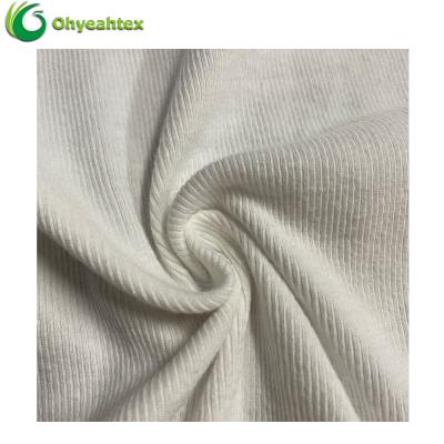 China Custom Organic Cotton Rib Fabric For Women Dress Stretch Shrink-Resistant 2x2 Rib Knit 210Gsm for sale