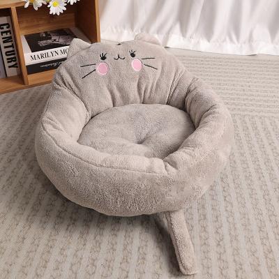 China Comfortable Washable Mat Cat and Dog Bed Eco-friendly Fluffy Design with Plush Kennel for sale