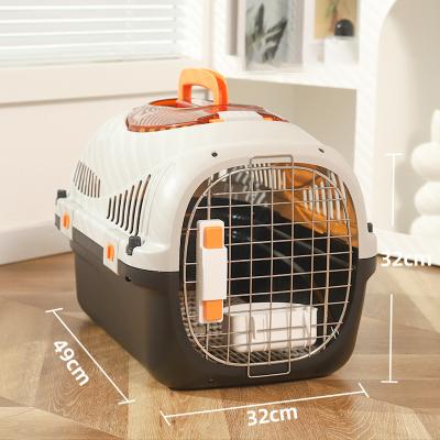 China PP Pet Travel Bag Cat Carrier Hard Surface Air Transport Box for Small Dogs and Cats for sale