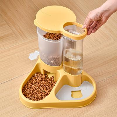 China Automatic Dog Cat Feeder and Water Dispenser Set Pet Drinking Water Fountain Included for sale