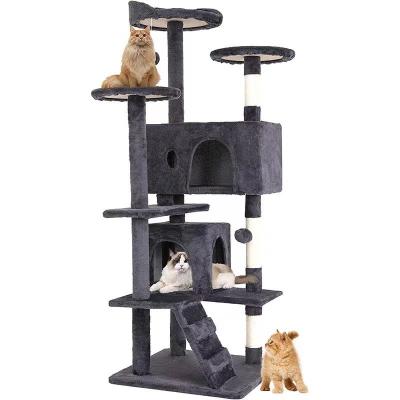 China Fun Play Plush Pet Toy Cat Tree with Sturdy Scratching Posts and Large Climbing Frame for sale