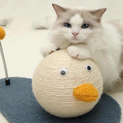 China ODM Wooden Sisal Cat Furniture Eco Friendly Pet Toy Cat Scratcher Ball Sustainable Cat Bed for sale