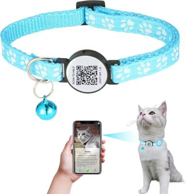 China Personalized Pet Accessories Function Custom Print Nylon Smart QR Code Pet Tag Collar for sale