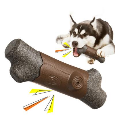 China Pet Dog Chew Toys Interactive Tooth Cleaning Bone Indestructible Nylon/TPR Squeak Toy for sale