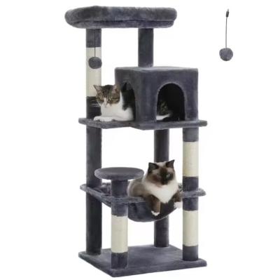 China Cat Furniture Pet House Indoor Activity Center with Scratching Toy and Dangling Ball for sale