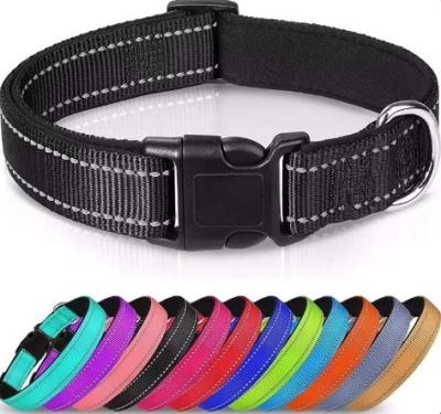 China Personalized Reflective Neoprene Nylon Dog Collar with Adjustable Fit and Fur Decoration for sale