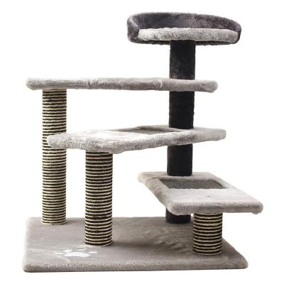 China 5 Tiers Cat Condo With Sisal Scratching Posts Cat Climbing Tower for sale