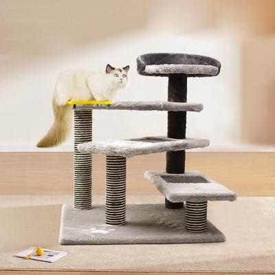 China CT-08 Grey Stair  Cat Tree Tower  for Multifunctional Fun Play for sale