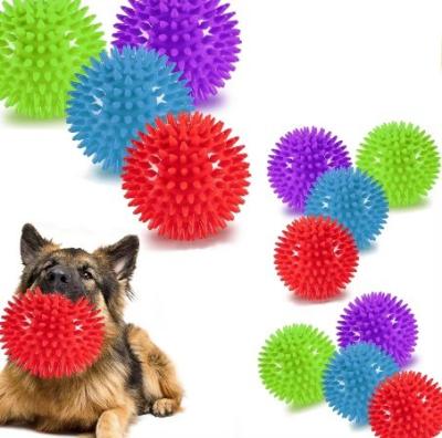 China Customized Logo Acceptable Best Seller TPR Squeaky Spike Ball Dog Toy for Dog and Pets for sale