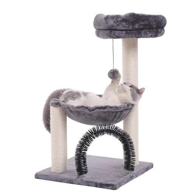 China Plush Cat Tower Cat Tree Scratching Toy Activity Centre Grey Cats' Playtime Essential for sale