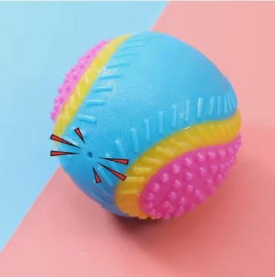 China Non Toxic Environmental Friendly Squeaky Dog Ball Interactive Durable Bouncy Chew Toy for sale