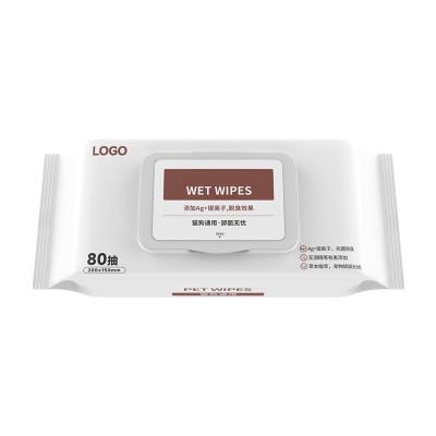 China Customized White PET Grooming Wipes Nature Organic Eco-Friendly for Cleaning Bathing for sale