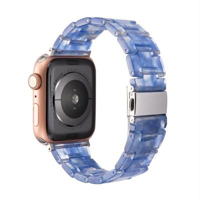 China New Eco-friendly Resin Elastic Resin For Apple Watch Band Strap Hand For Apple Watch 7 6 5 4 3 2 1 Series 38-45mm for sale